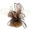 10 Designer Organza Fabric Drawstring Gift Bags Pouches Party Favor Gifts Packaging Coffee Brown Cream Medium Size