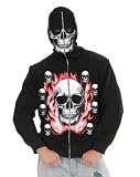 Adult Men's 12-Pack of Skulls Black Hoodie Sweatshirt