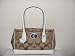 Coach Handbag - Hamptons Signature Madeline Medium Khaki White Patent Leather Silver Satchel Tote Bag 13571