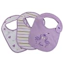 Baby Girl Bird & Heart Design Bibs (Pack of 3)