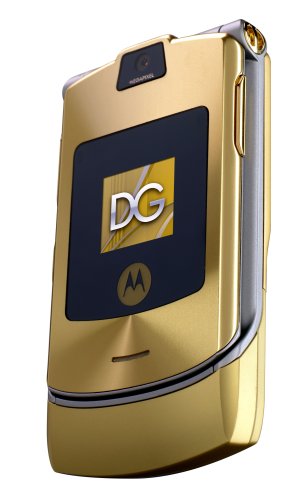 Motorola RAZR V3i Dolce & Gabbana Unlocked Cell Phone with MP3/Video Player, MicroSD--International Version with No Warranty (Gold)