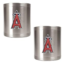 Los Angeles Angels MLB 2pc Stainless Steel Can Holder Set- Primary Logo by Great American Products