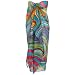 Multicolored Rainbow Swirls Long Pareo Sarong Wrap