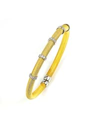 Sterling Silver - Silver Cubic Zirconium Bangle