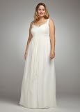 David's Bridal Silk Chiffon Soft A-line with Empire Waist Style 180178W