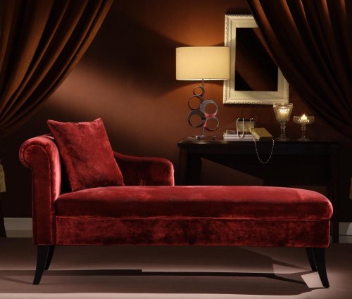 Armen Living Elegant Maroon Chenille Chaisepurple Fabric