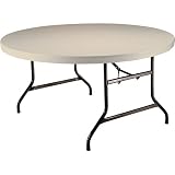 Lifetime 5-Foot Round Table, Set of 4, 60-Inch Round Molded Top, Almond
