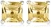 Sterling Silver 6mm Square-Cut Citrine Earrings Sterling Silver 6mm Square-Cut Citrine Earrings