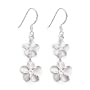 Olive N Figs Sterling Silver Twin Flower Dangle Earring 8mm/10mm with CZ center