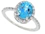 2.25Ct Oval Blue Topaz Ring with Diamonds in 14Kt White Gold-7