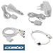 RCA AV (Video & Audio) Cable with Ipod Plug + Car Charger + Home Charger + USB Data Hotsync & Charging Cable for Apple iPhone 3G 8GB 16GB, Touch 2nd Generation, Nano Chromatic 4th Generation