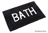 Homescapes BATH phrase Bath Mat , Black, Heavy 1300 GSM, Super Soft Cotton Rug , 50x80cm, Washable at Home with Non Slip Spray Backing.