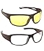 NightDriveNight Vision Anti Glare wrap Sunglasses Driving oggles wrap Goggles Pack Of 2 (Black ,NVL01) RS.185.00
