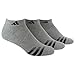 adidas Men's Cushioned Low Cut Socks (3-Pair), Heathered Lt Onix/Black/Granite/Tech Grey, Large, (Shoe Size 6-12)