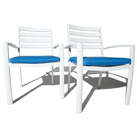Strathwood St. Croix Aluminum Dining Armchair with Cushion, Set of 2