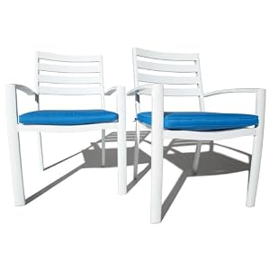 Strathwood St. Croix Aluminum Dining Armchair with Cushion Set of 2