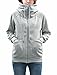 Allegra K Winter Women Full Zip Hoodie Varsity Hoody Hooded Coat Light Grey XL