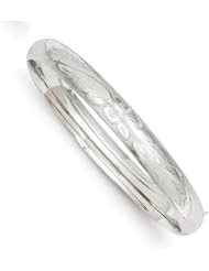 14k 5/16 Wg Florentine Engraved Hinged Bangle, Best Quality Free Gift Box Satisfaction Guaranteed