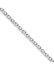 Sterling Silver Diamond X & O Bracelet