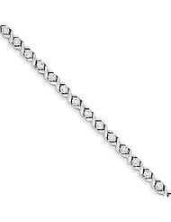 Genuine .925 Sterling Silver Diamond X & O Bracelet 9.1 Grams . 100% Satisfaction Guaranteed.