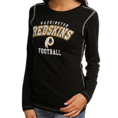 Washington Redskins Ladies Counter Attack Long Sleeve T-Shirt - Black (Small)