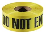 Empire Level 77-1006 Barricade CAUTION DO NOT ENTER Tape, Yellow with Black Ink, 1000-Feet by 3-Inch