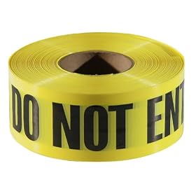 Empire Level 77-1006 Barricade CAUTION DO NOT ENTER Tape, Yellow with Black Ink, 1000-Feet by 3-Inch