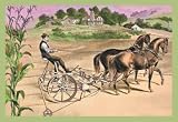 Early Corn Planter 12X18 Art Paper with Black Frame