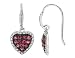 Created Ruby Heart Earrings 1/2 Carat (ctw) in Sterling Silver