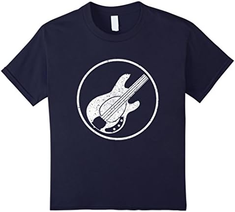 Kids DISTRESSED BASS PLAYER T-SHIRT Funny Band Gift 10 Navy