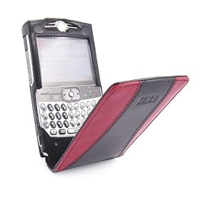 Sena Cases 2404041 Black/Red Leather Motorola Q Magnetic Flipper Case With Clip