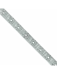 Genuine .925 Sterling Silver Vintage Style Cz Bracelet . 100% Satisfaction Guaranteed.