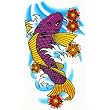 Purple Koi Fish Temporary Tattoo 2.5x3.5