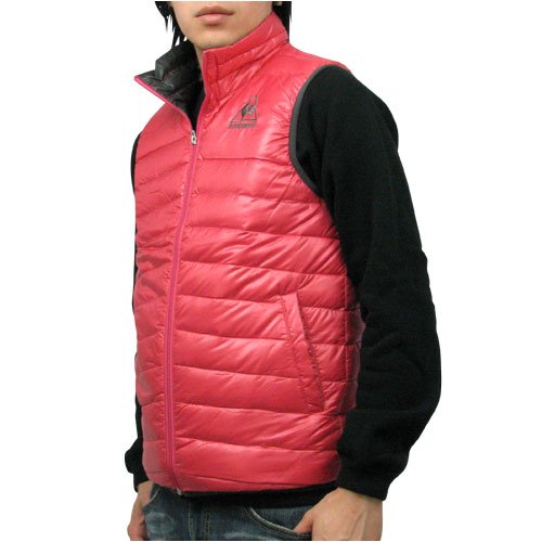 le coq sportif ルコック DOWN VEST《メンズ：ルビー/Dグレー》軽量ダウンジャケットQB-280193-RBY