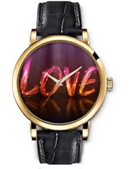 SPRAWL Aanalog Fashion Series Gold Ladies Watches of Genuine Black Leather Strap,Unique Wrist Watch for Women Girls Designed with love