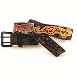 Ed Hardy - Ed Hardy Men's Belt - Fierce Tiger - Chocolate Brown