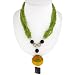 Handmade Green Peridot, Agate & Black Onyx Necklace With Antiqued Silver Beads