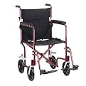 Drive Medical Fly-Weight Transport Chair - Red