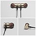Bluetooth Headset, Sweatproof V4.0 Wireless Bluetooth Earphones In-Ear Noise Cancelling Headphones Earbuds with Microphone & Stereo for Running Sports with Magnet Attraction (Golden)