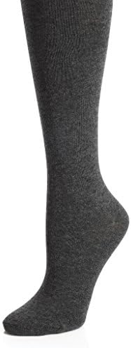 The Right Fit Womens Warm Winter Cotton Compression Boot Knee High Socks- Solid, Size 11-13, Charcoal Gray, 6 Pk