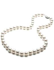 Hydia Perfectly Round Aaa+ 9-10MM White Pearl Necklace 925 Sterling Silver Clasp