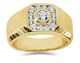 0.73 ctw Men's Diamond Ring in 14K Yellow Gold