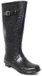 Croc Ladies Croc Effect Wellington Boots - Black