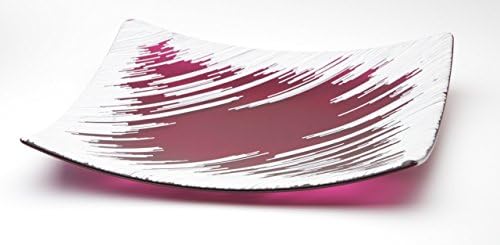 Fuchsia Pink and White Square Serving Plate