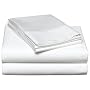 Hotel Fine Linens 800-Thread Count 100% Egyptian Cotton Sateen California King Solid Sheet Set, White