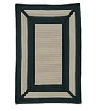 Simply Home Frame It Dark Green Braided Rug Size: Square 7'
