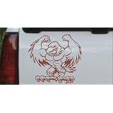 6in X 6.5in Brown -- Muscular Bald Eagle Animals Car Window Wall Laptop Decal Sticker by Rad Dezigns