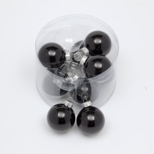 Coal Black Glass Baubles