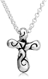 Sterling Silver Swirl Cross Pendant by Zina, 17
