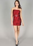 Rhinestone Belted Ruched Cocktail Dress for Bridesmaid Formal Prom